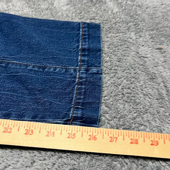 Loft Jeans Womens 32 /14  (35x26) The Straight High Rise Blue Cropped Button Fly - Picture 11 of 13
